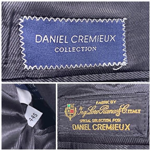 Ing Loro Piana Italy Wool Striped Suit Black Stripe Daniel Cremieux Mens 44S 37W - Picture 13 of 13